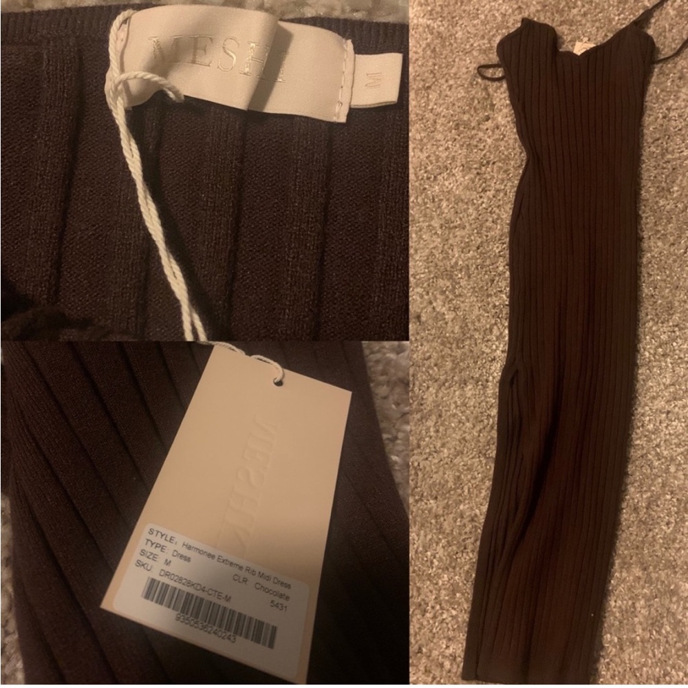 Meshki rib knit midi dress NWT